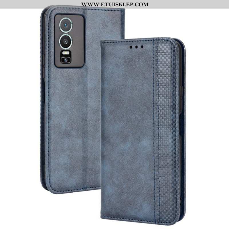 Etui Na Telefon do Vivo Y76 5G Etui Folio Stylizowany Skórzany Styl